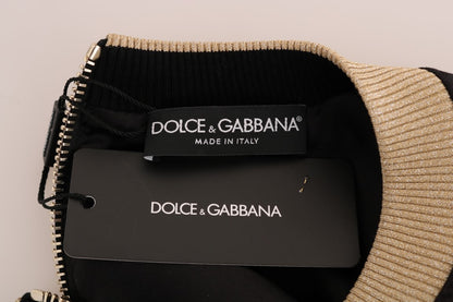 Dolce &amp; Gabbana Enchanted Sequined Black Brocade Sweter