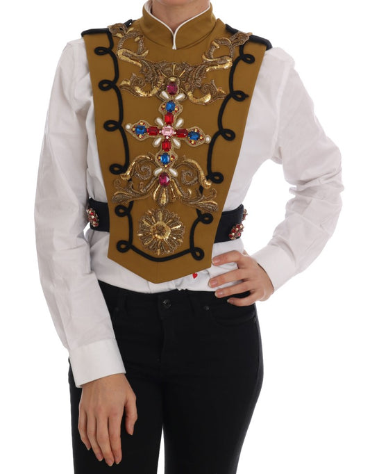 Dolce &amp; Gabbana Runway Embellished Crystal Cross Vest