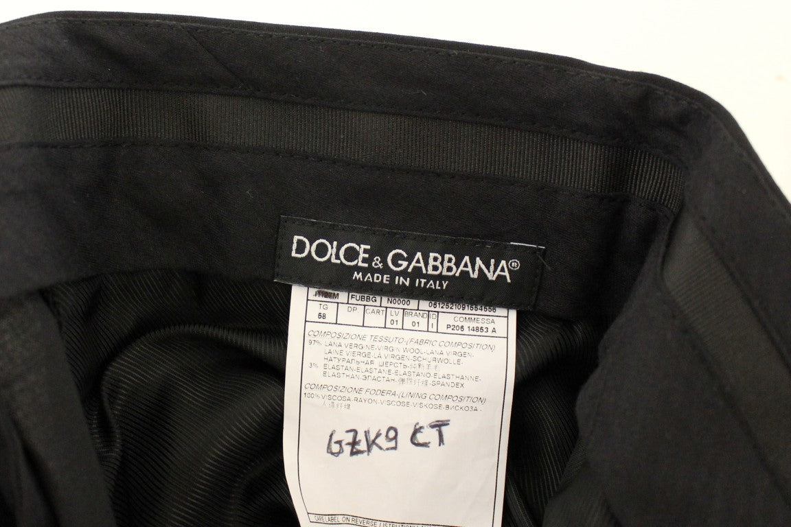 Dolce &amp; Gabbana Eleganckie plisowane czarne wełniane spodnie