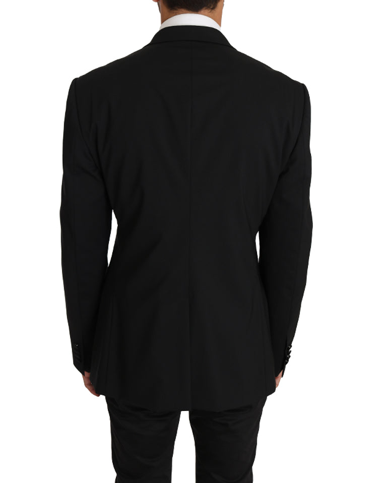 Dolce &amp; Gabbana Elegancka Czarna Slim Fit Marynarka Martini