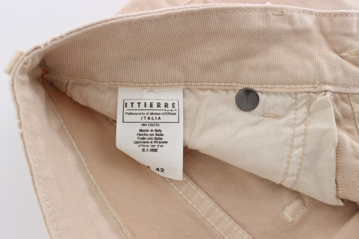 Jeansy Cavalli Beige Cotton Stretch Slim Fit