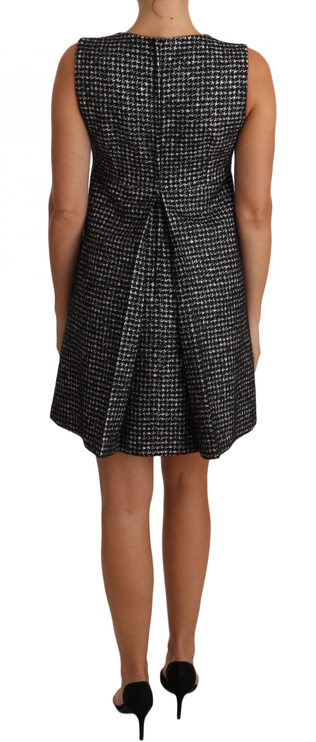 Sukienka Dolce &amp; Gabbana Houndstooth Floral Appliqué Shift