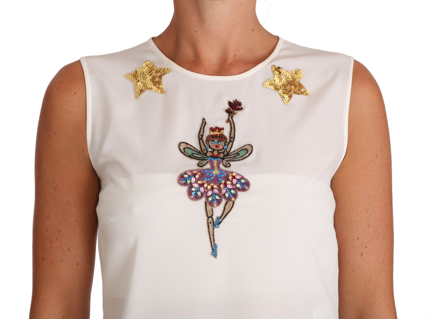 Bluzka z jedwabiu Dolce &amp; Gabbana Enchanted Crystal-Embellished