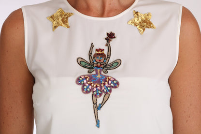 Bluzka z jedwabiu Dolce &amp; Gabbana Enchanted Crystal-Embellished