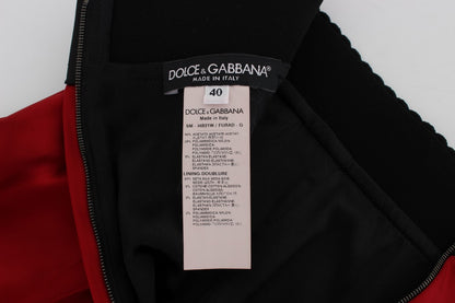 Dolce &amp; Gabbana Elegancka Czerwona Koronkowa Spódnica z Wysokim Stanem