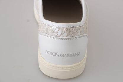 Dolce &amp; Gabbana Eleganckie Mokasyny Off White dla Pań