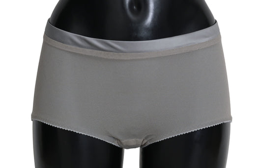 Dolce &amp; Gabbana Shimmering Silver Stretch Cotton Underwear